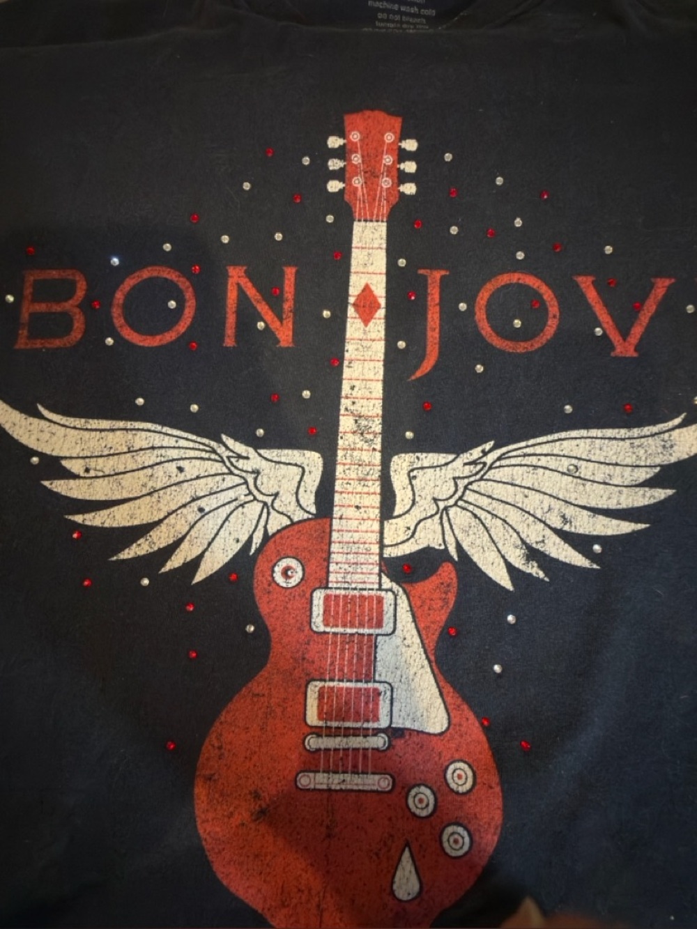 Bon Jovi concert Guitar Graphic Tee. Handmade custom. Get your ROCK on! Unisex